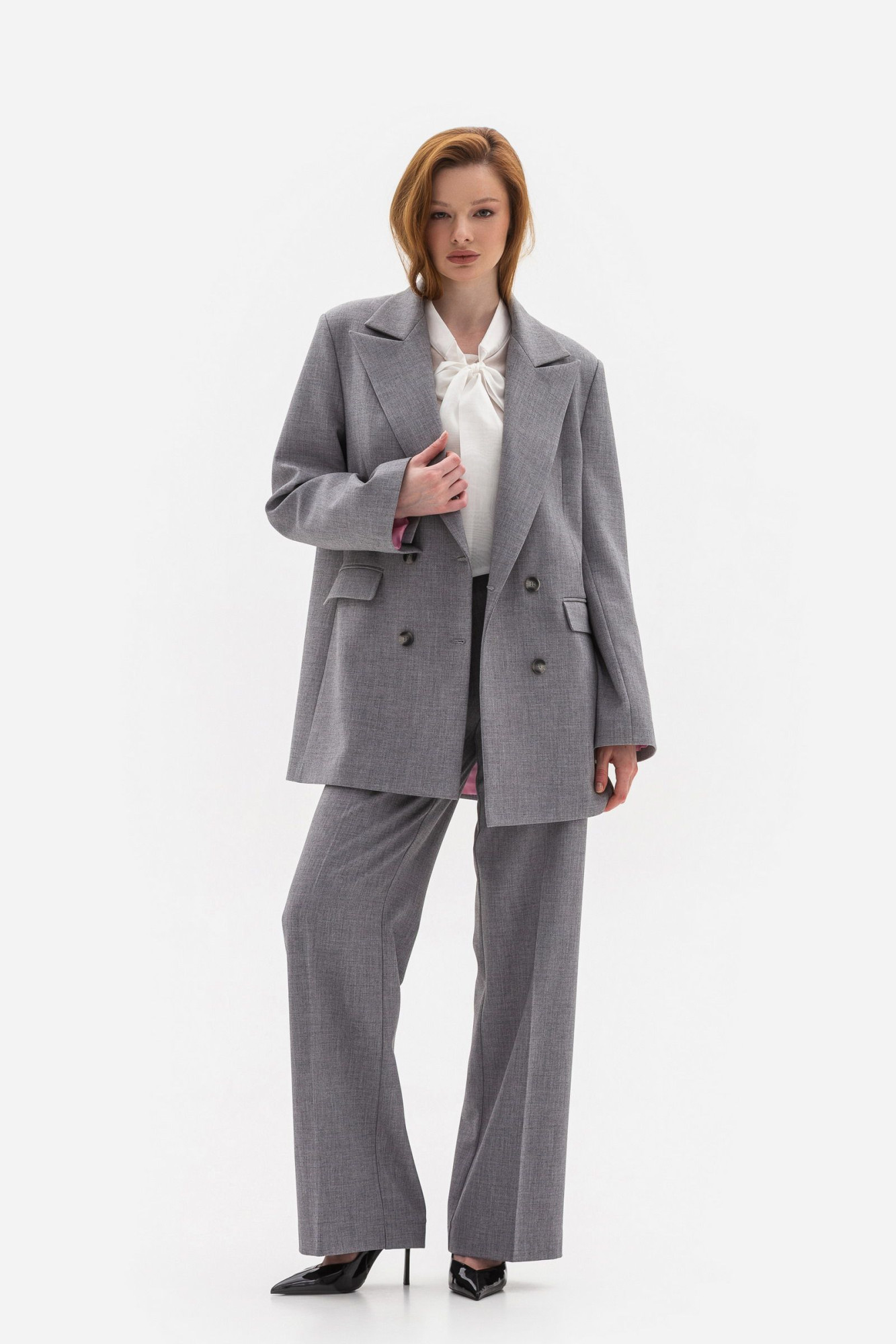 Брюки з костюмної тканини сірого кольору Таріна 21
