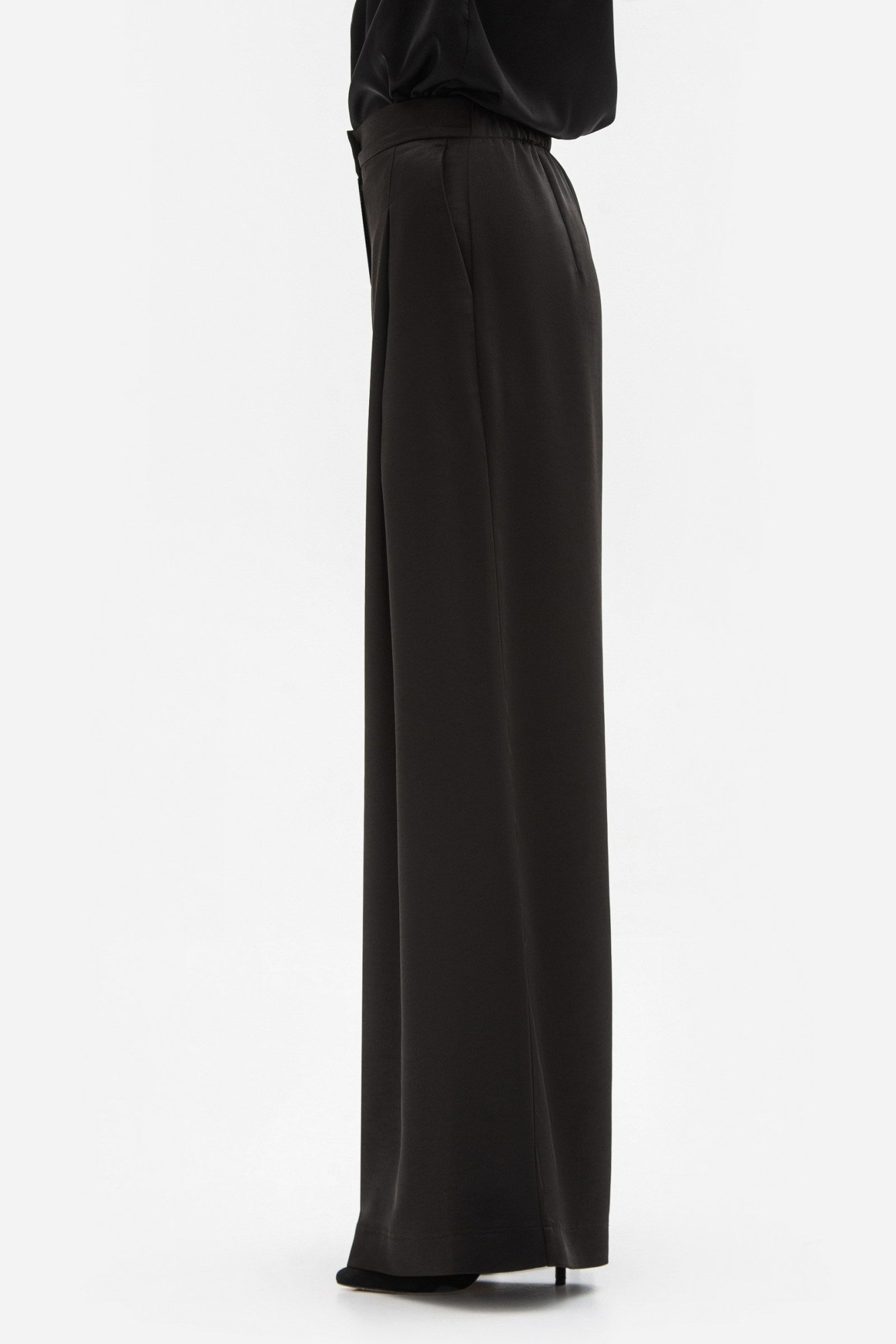 Широкі брюки палаццо чорного кольору Ясена