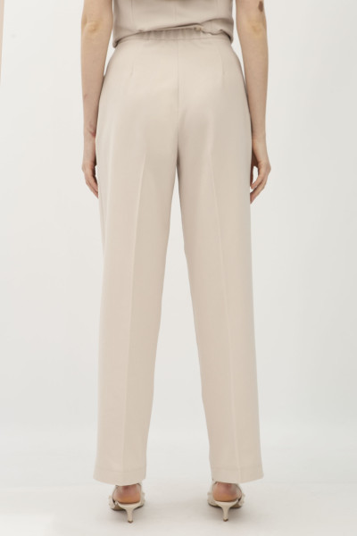 Класичні жіночі штани з високою посадкою бежеві Аміка 09