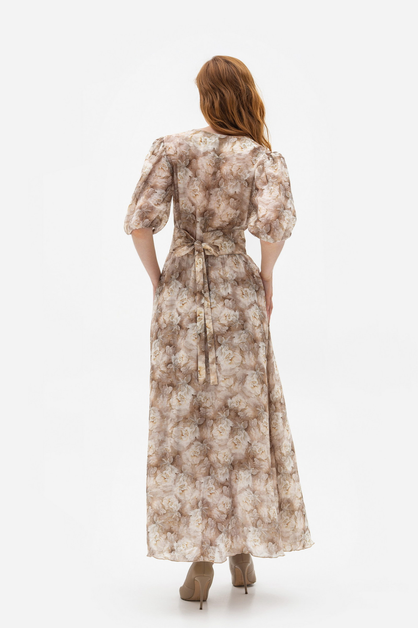 Шифонова сукня довжини максі з ніжним принтом квітів Маріне 1