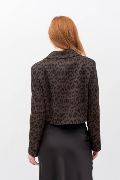 Жакет-кроп з коричневим леопардовим принтом Феліса