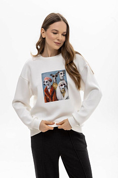 Трикотажний світшот молочного кольору Віолія 05