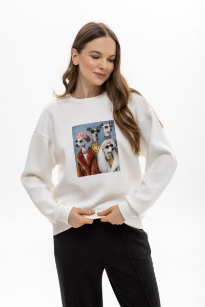 Трикотажний світшот молочного кольору Віолія 05