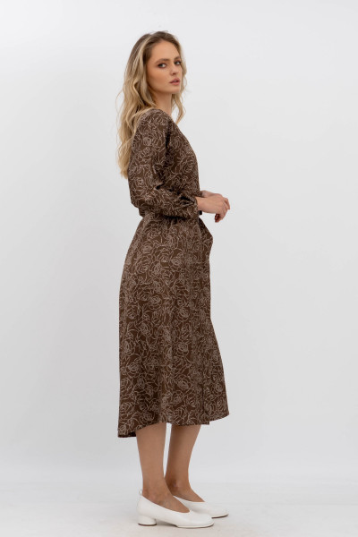 Шифонова сукня міді довжини коричневого кольору Кілена 02