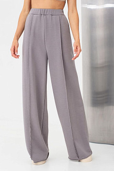 Брюки палаццо трикотажні сірі Елісса 01