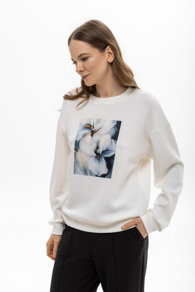 Трикотажний світшот молочного кольору Віолія 06