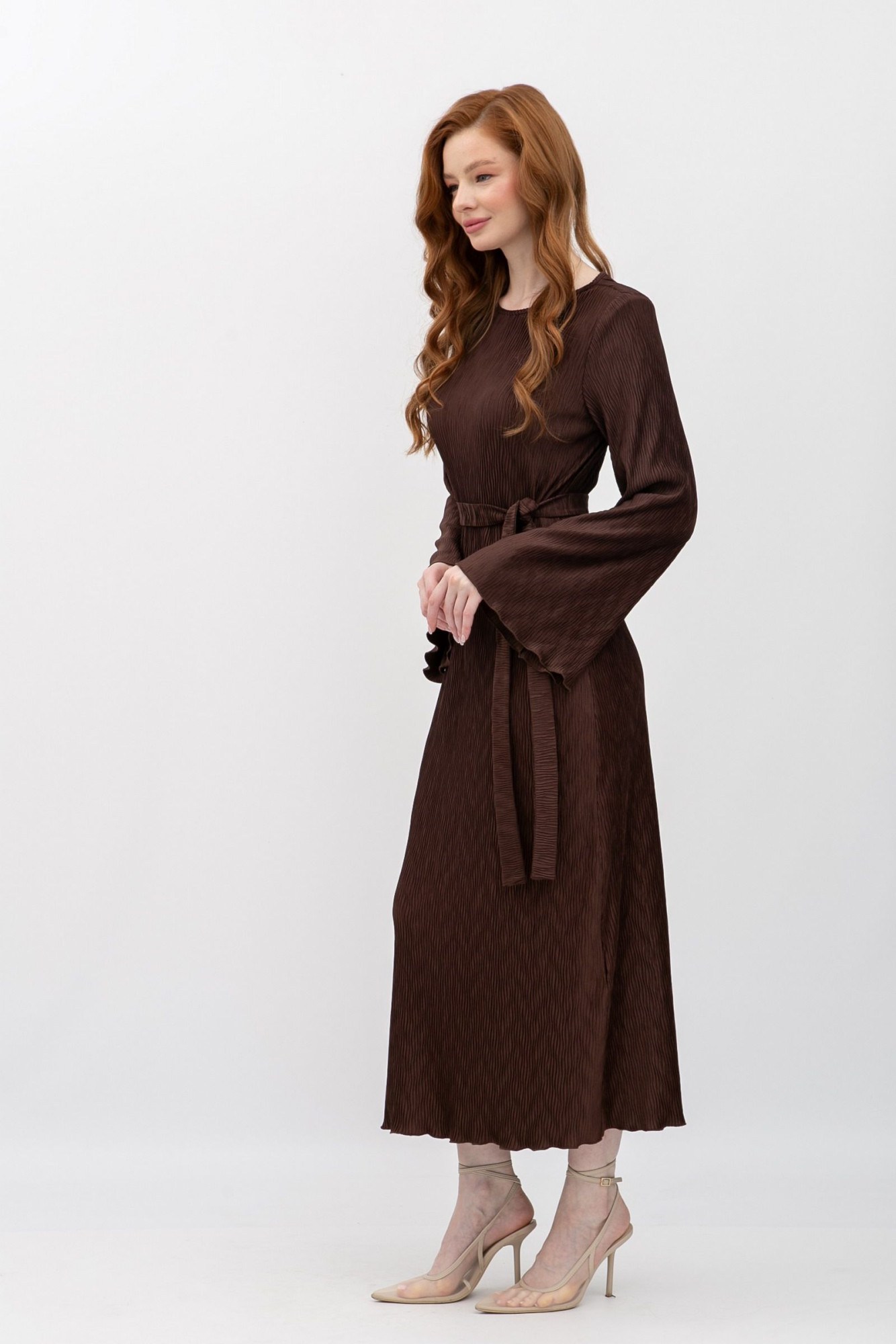 Шифонова сукня коричневого кольору Сандал 02