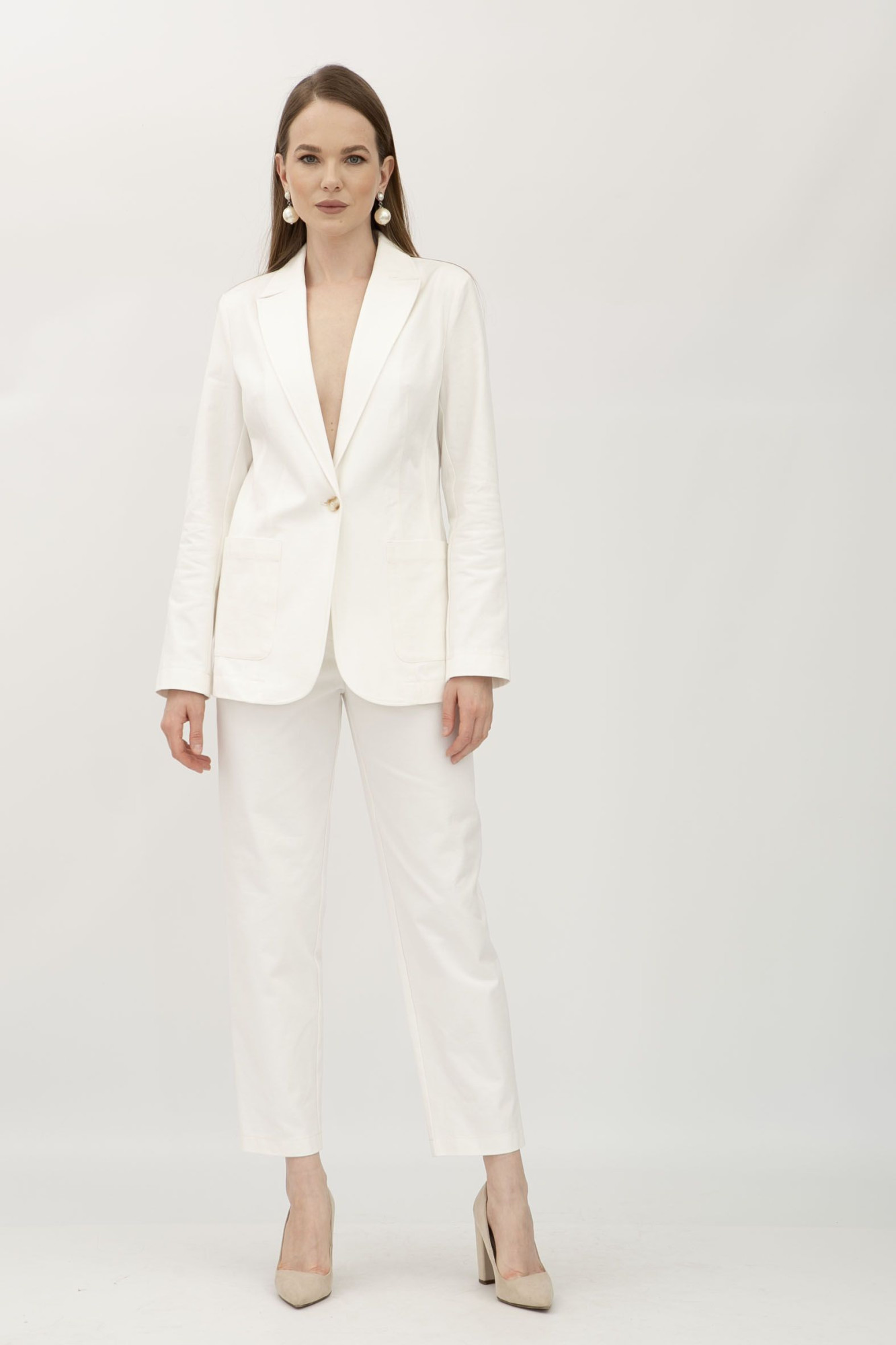 Молочні брюки з бавовни молочного кольору Віград 1