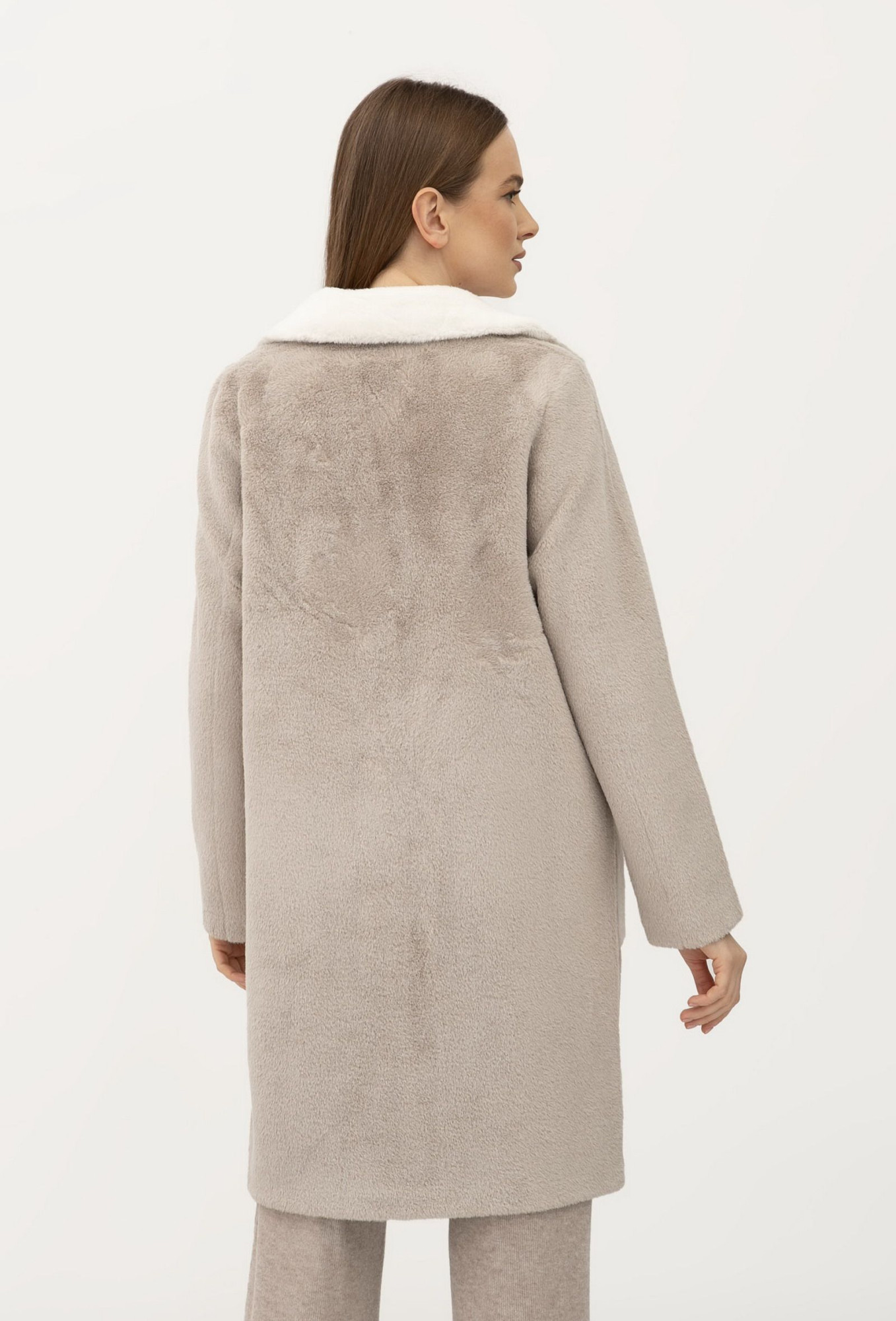 Двостороннє пальто однобортне сірого  кольору 24107302