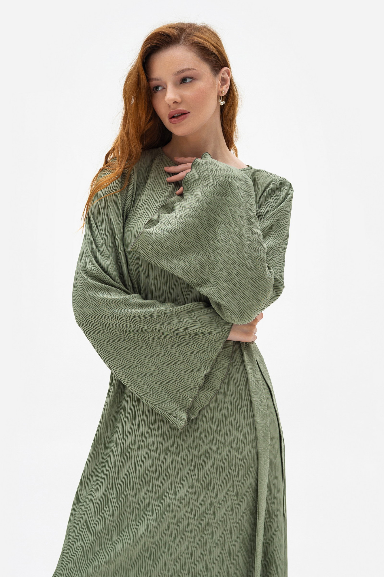 Шифонова сукня  оливкового кольору Сандал