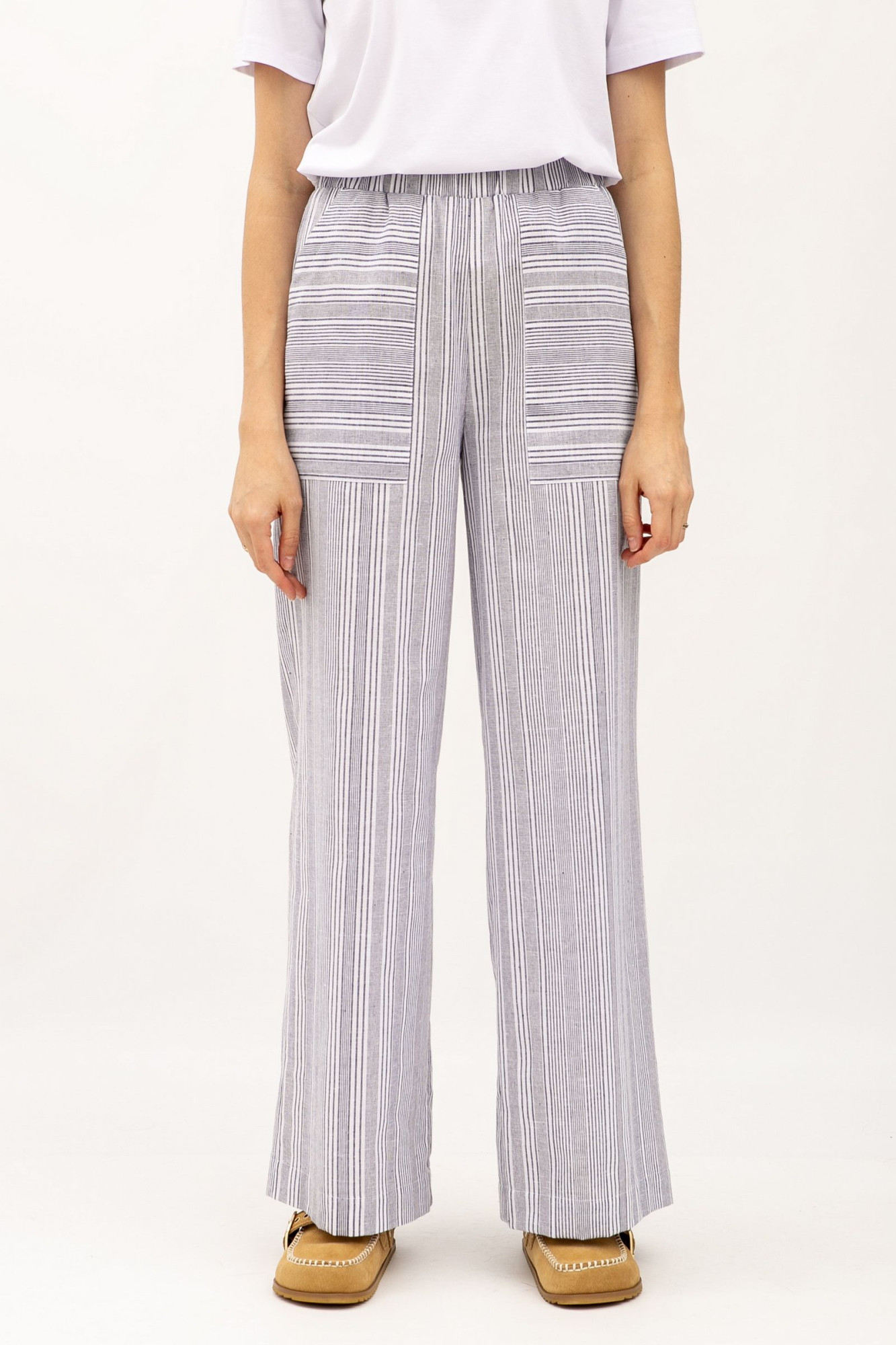 Брюки-палаццо сірого кольору Доляна