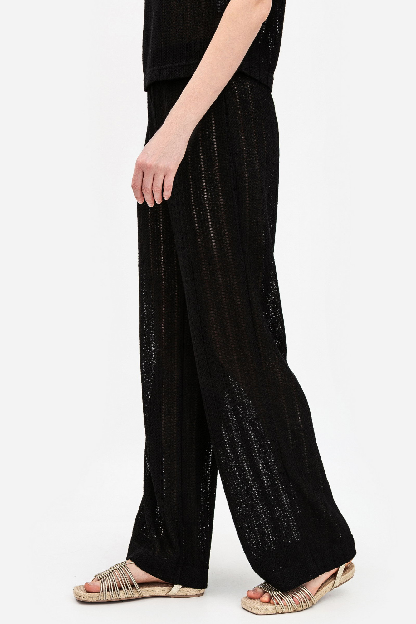 Брюки трикотажні вільного силуету чорного кольору Екліна 02