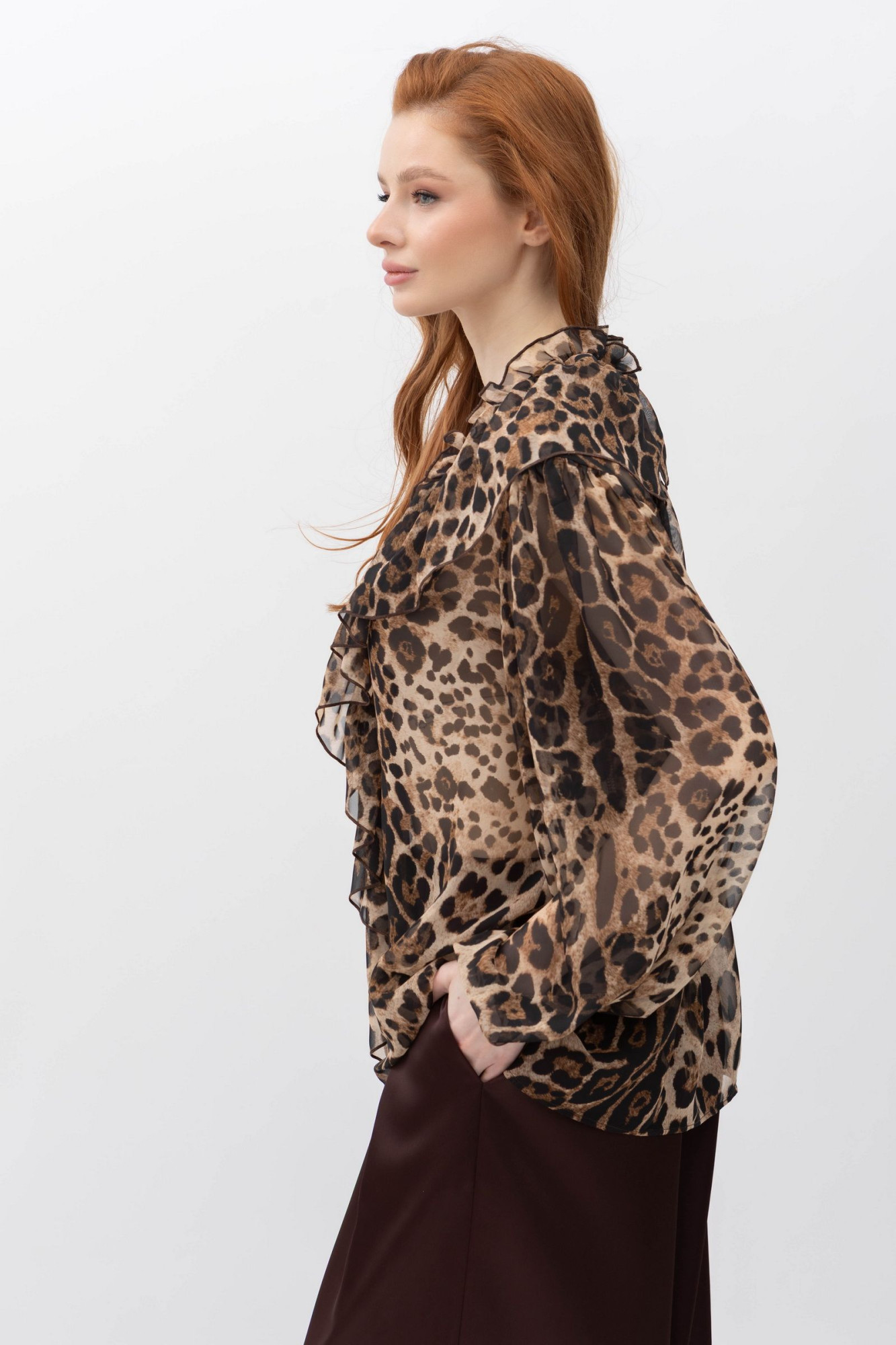 Шифонова блуза з леопардовим принтом Нілда 1