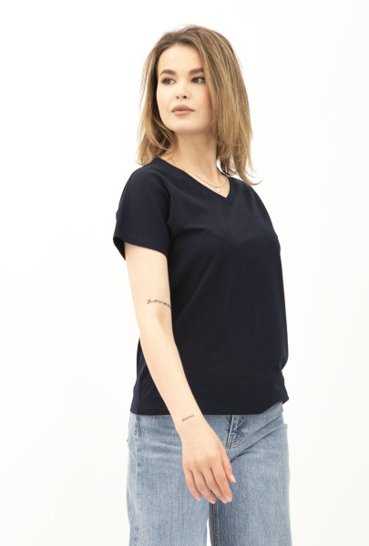 Футболка жіноча трикотажна синього кольору Грос 21