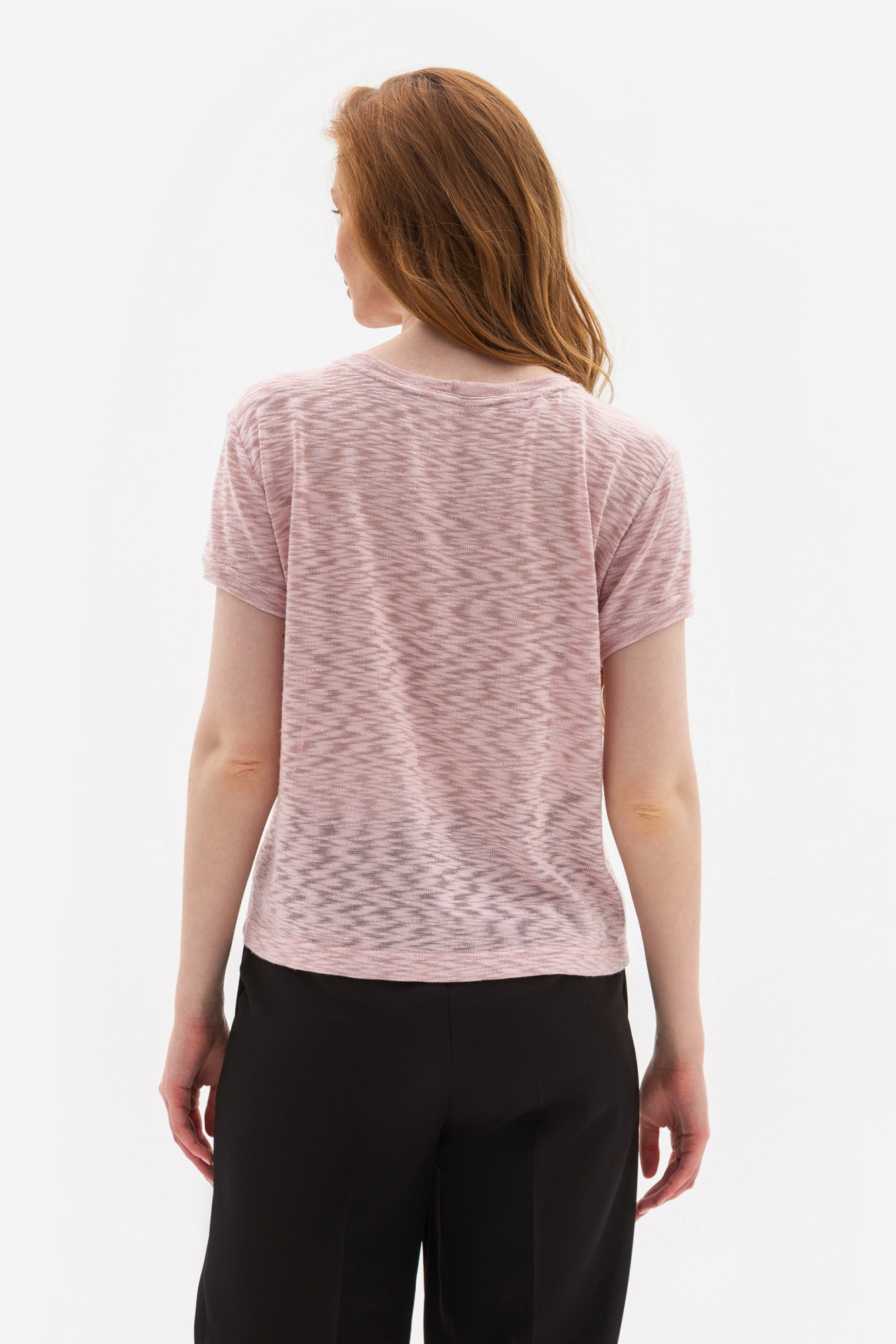 Футболка з трикотажу вільного силуету рожевого кольору Майлен 2