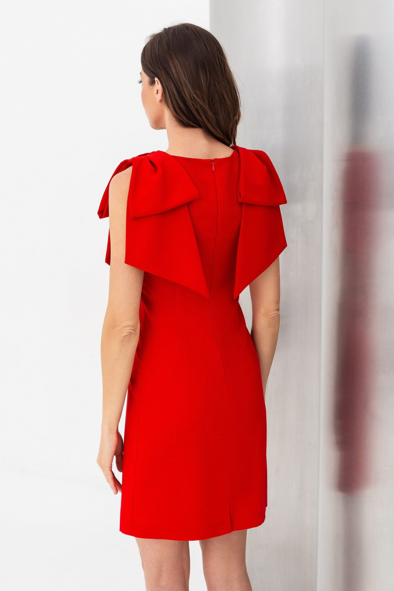 Сукня міні з костюмної тканини червона Ігре