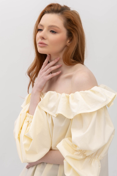 Блуза з відкритими плечима та об'ємними рукавами Лоріна 1