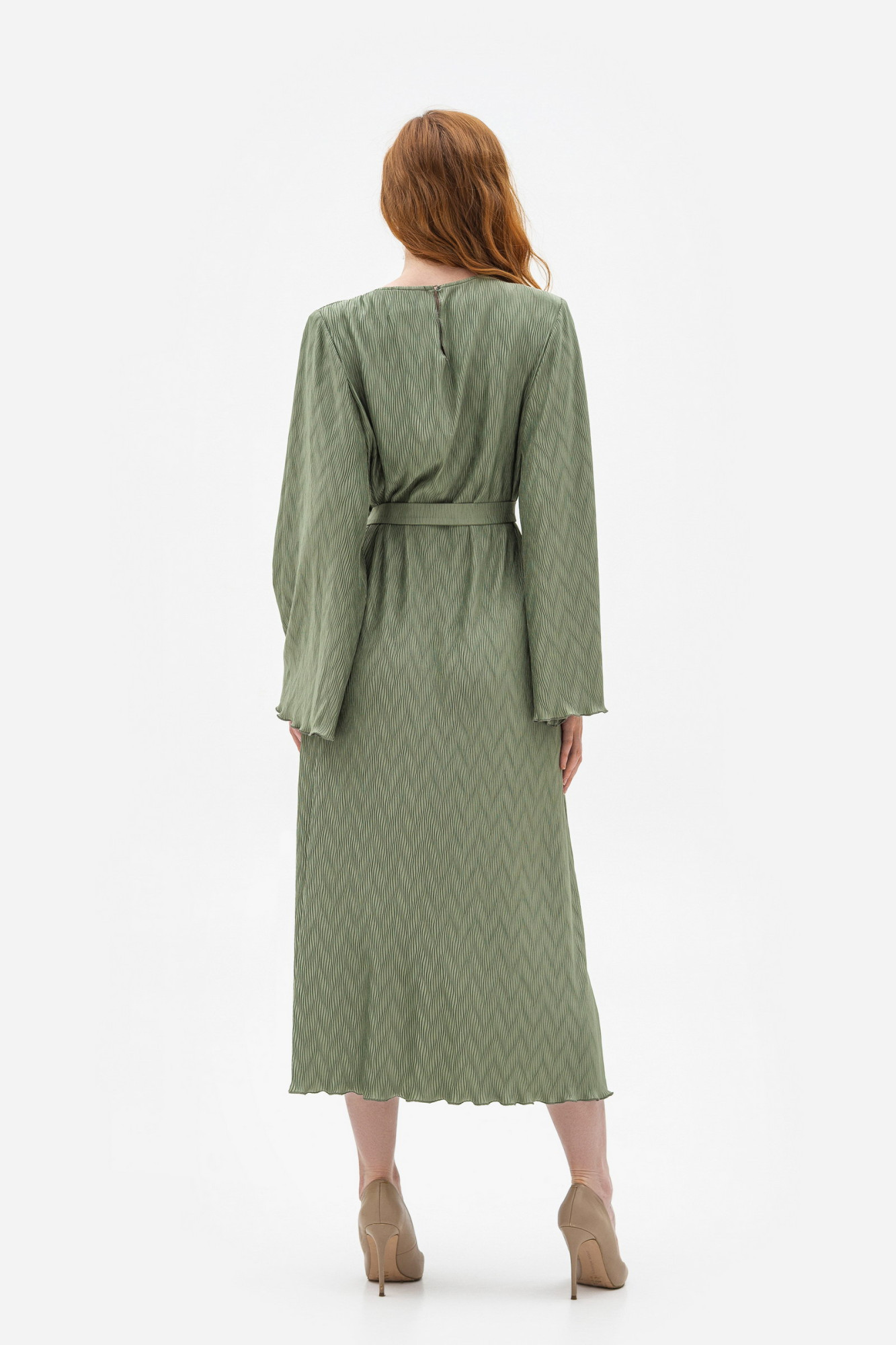 Шифонова сукня  оливкового кольору Сандал