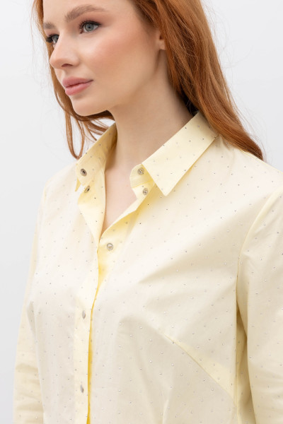 Класична котонова блуза жовтого  кольору Тенат 1
