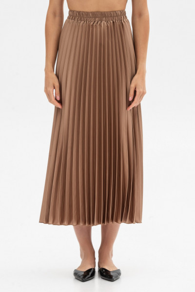 Спідниця гофре бежевого кольору Теріл 002