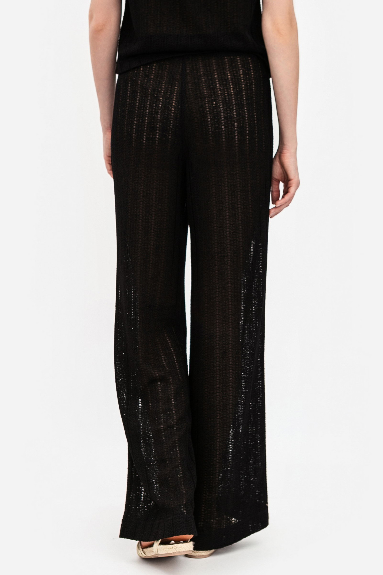 Брюки трикотажні вільного силуету чорного кольору Екліна 02