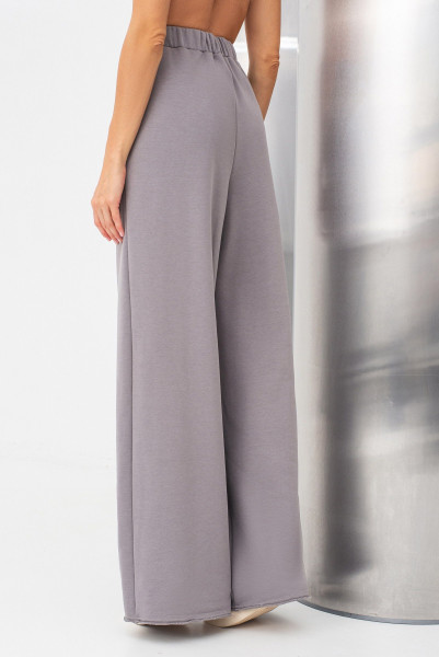 Брюки палаццо трикотажні сірі Елісса 01 Брюки палаццо трикотажні сірі Елісса 01