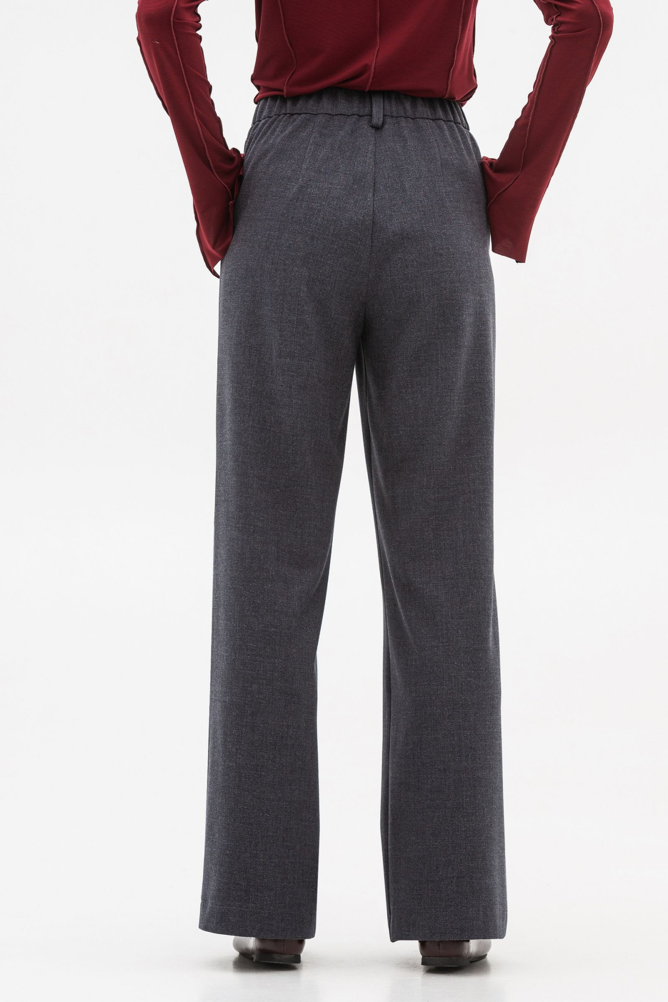 Брюки палаццо з костюмної тканини сірого кольору Таріна 01