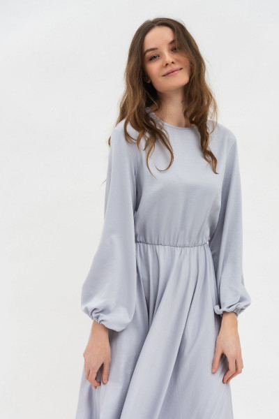 Довга жіноча сукня з мокрого шовку сірого відтінку Арне 01