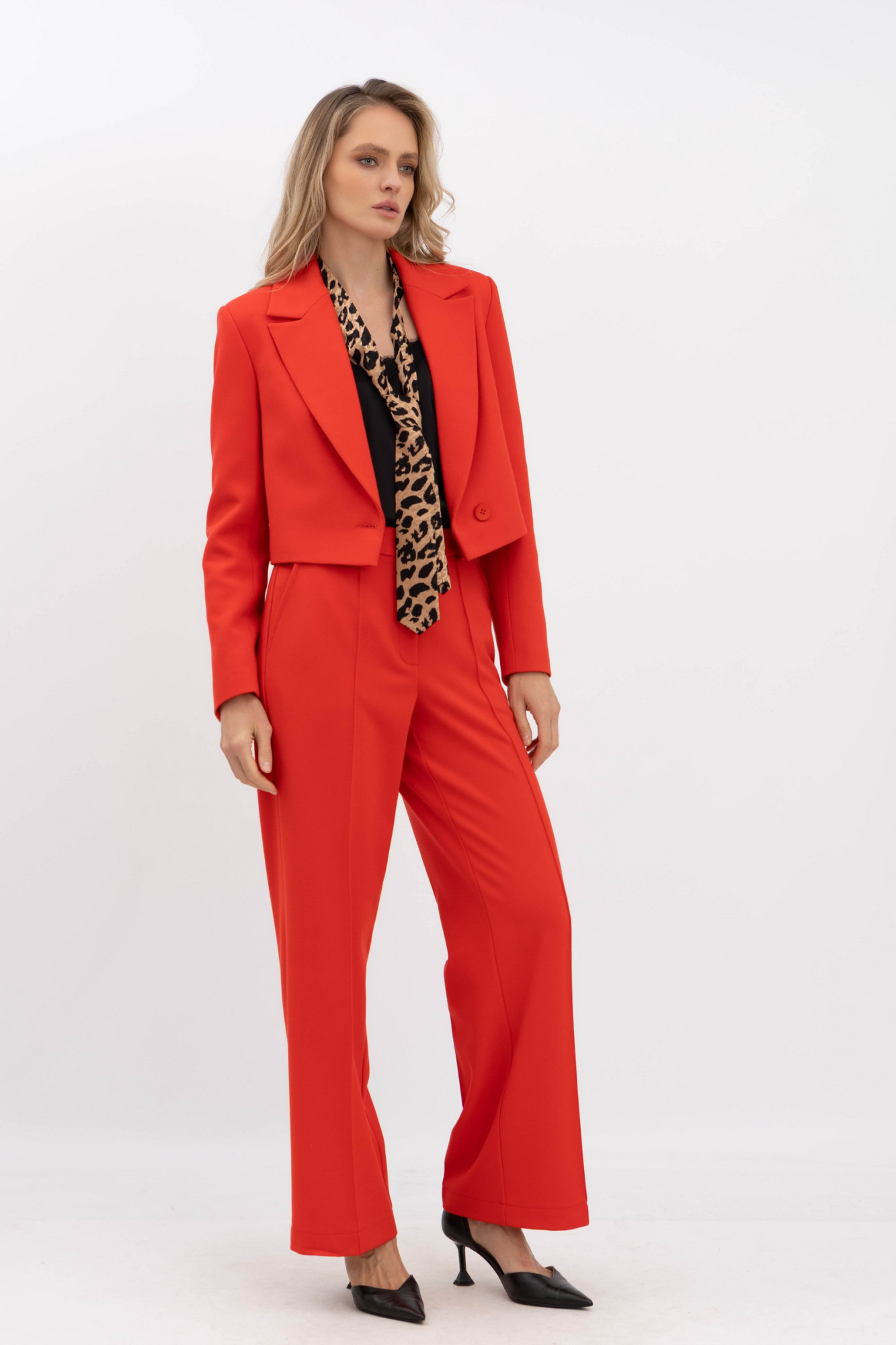 Червоні брюки з костюмної тканини Ертіз 01