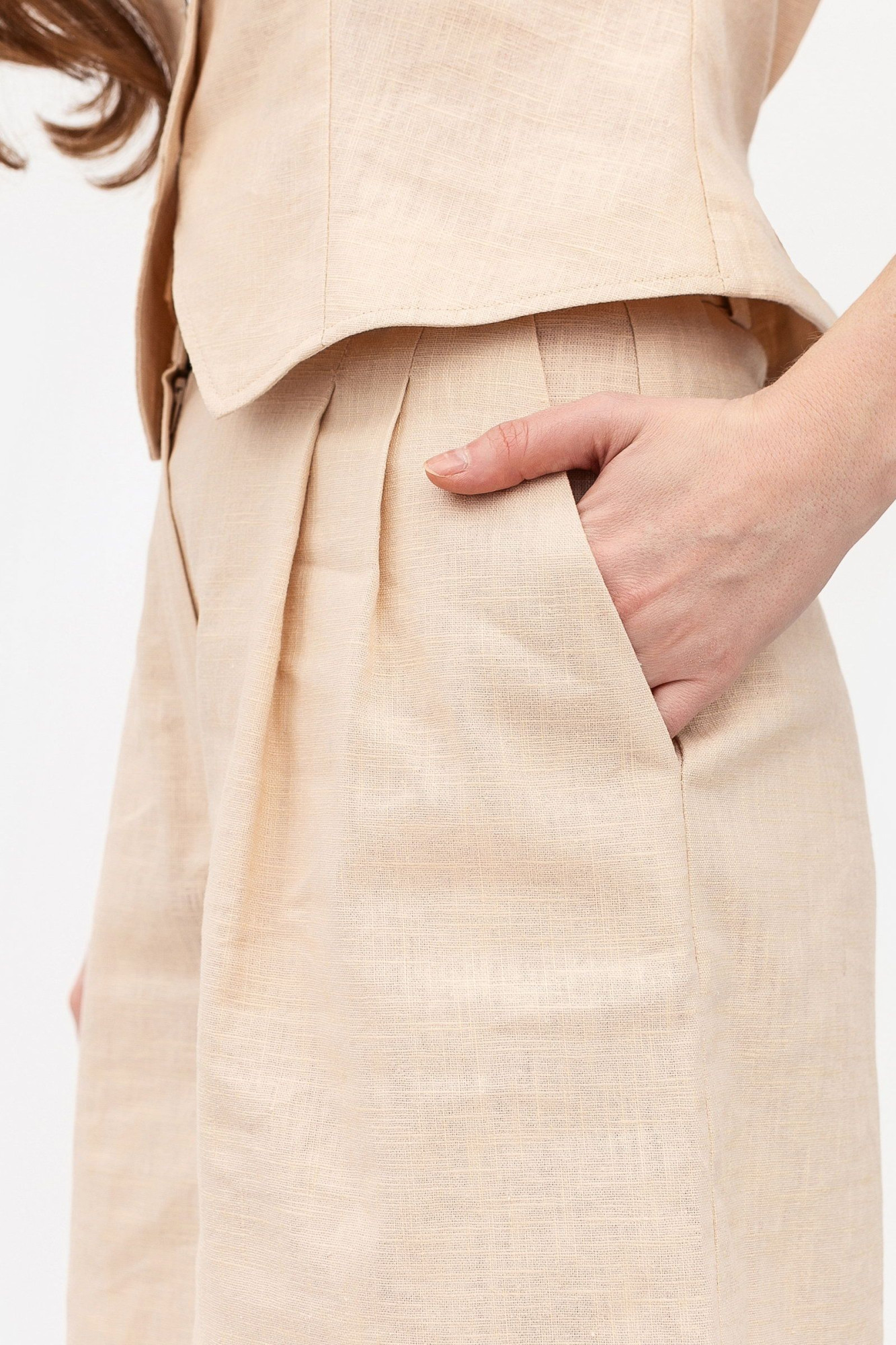 Класичні лляні шорти бежевого кольору Ар'яс 11