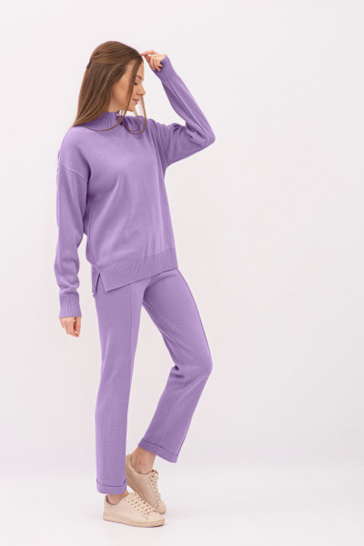Штанний трикотажний костюм фіолетового кольору 22200202
