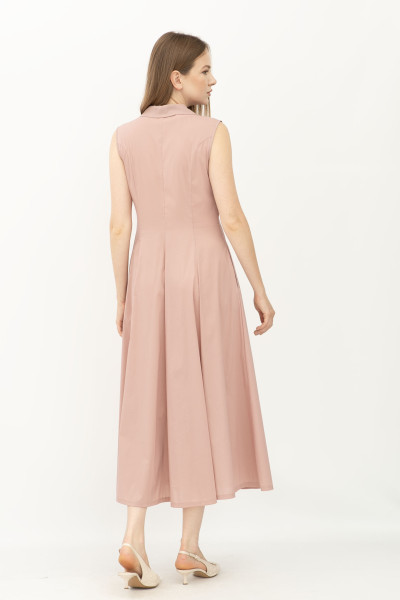 Однобортна сукня - жилет з бавовни пудрового кольору Шарлен 03