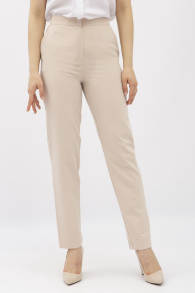 Брюки жіночі бежевого кольору звужені до низу Аміка 22