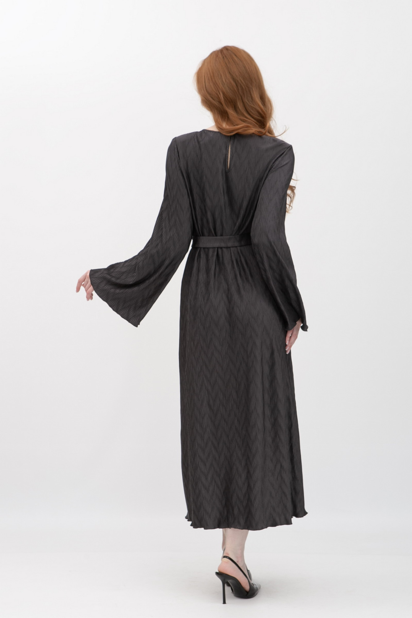 Шифонова сукня кольору графіт Сандал 01