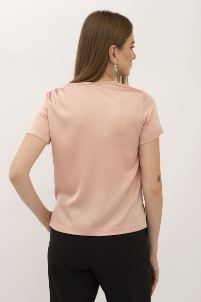 Блуза - футболка з шовку рожева Ламін 208